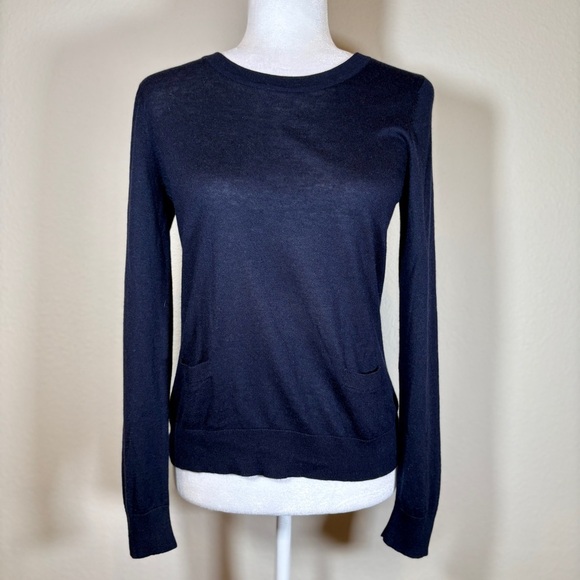Jigsaw Sweaters - Jigsaw Navy Silk/Wool/Cashmere Blend Lightweight Sweater Size Medium